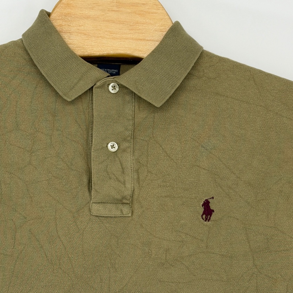 VintagePolo Ralph Lauren Polo Shirt Men S Olive Green Classic Pique Cotton Pony